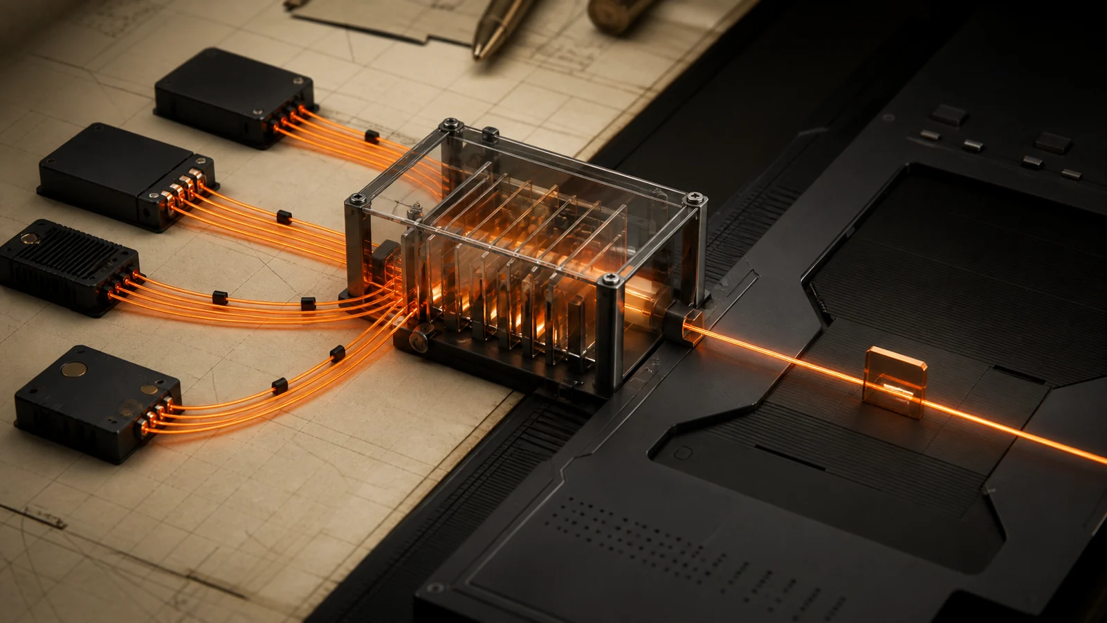 A transparent inspection gate filters several agent signal paths into one authorised route